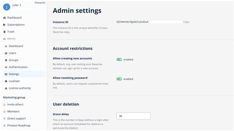 Administration Settings and Costs