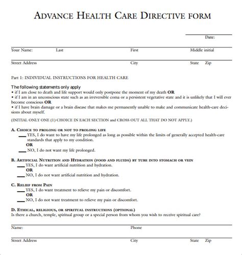 Advance Health Directive Form Guide