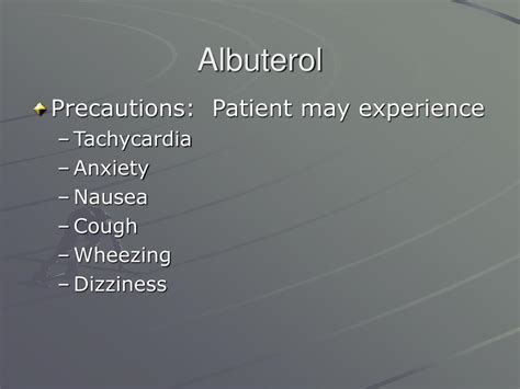 Albuterol Precautions