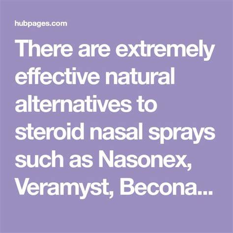 Alternatives to Steroid Nose Sprays