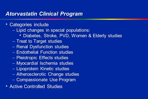 Atorvastatin Special Populations