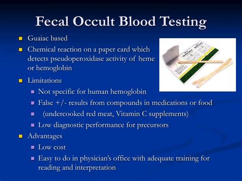 Benefits and Limitations of Fecal Occult Blood Testing