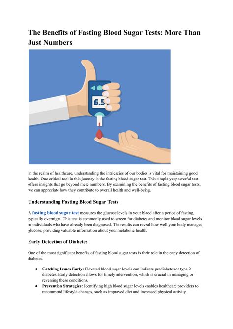 Benefits of Fasting Blood Sugar Tests