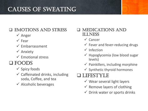 Causes of Excessive Sweating