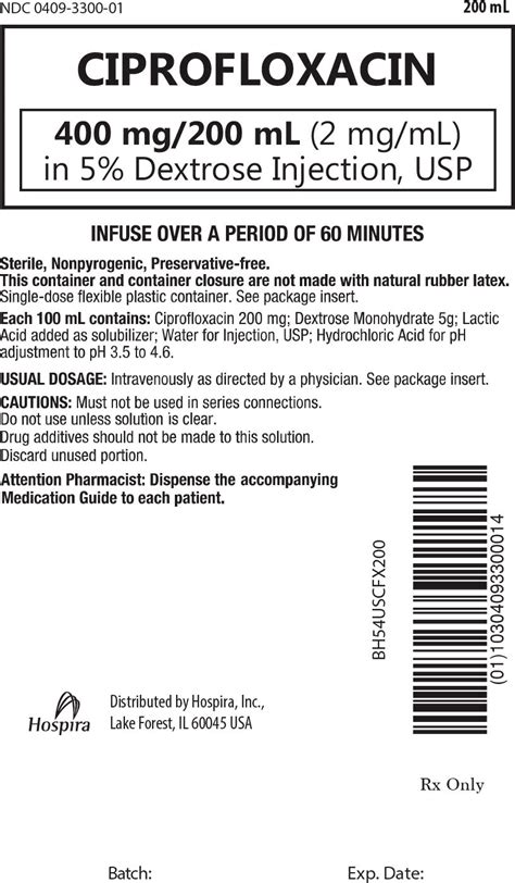 Ciprofloxacin Storage