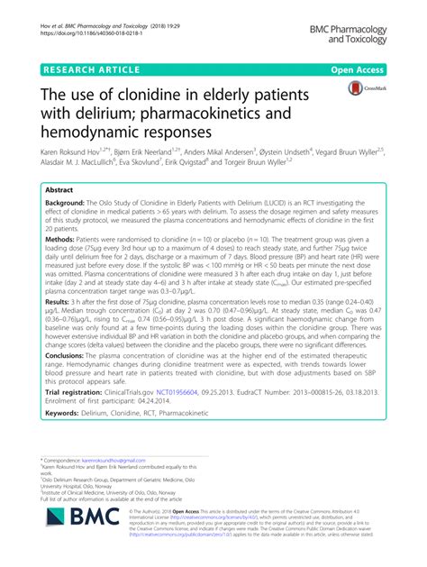 Clonidine Elderly