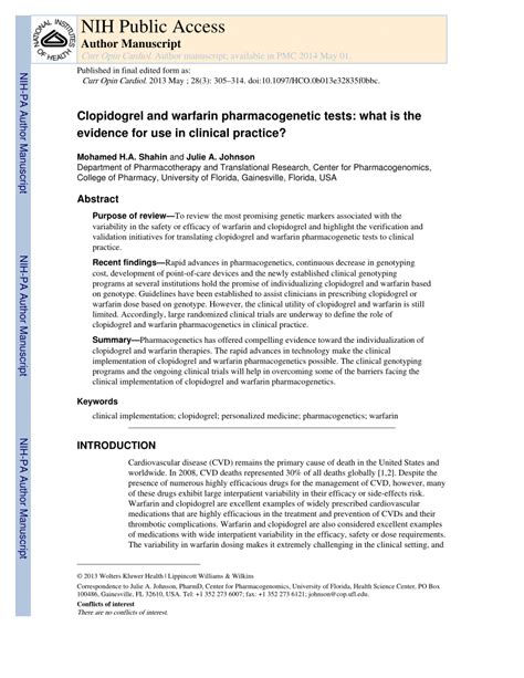 Clopidogrel Clinical Practice