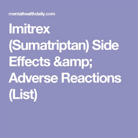 Common Side Effects Of Imitrex
