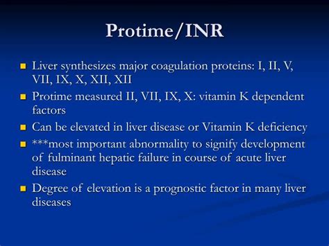Complications Abnormal Protime