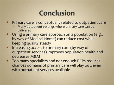 Conclusion Primary Care Doctor