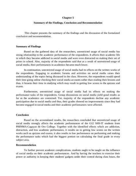 Conclusion and Recommendations