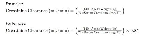 Creatinine Clearance Calculation