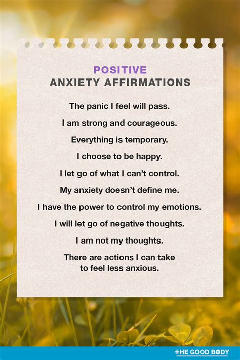 Daily Affirmations for Anxiety and Stress