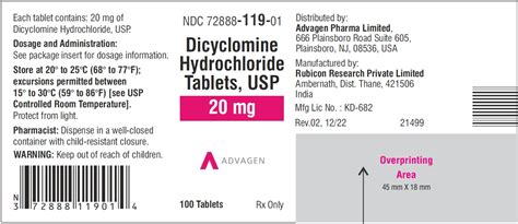 Dicyclomine 20mg Tablet Interactions