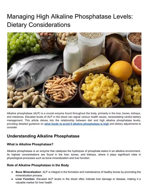 Dietary Modifications for Elevated Alkaline Phosphatase