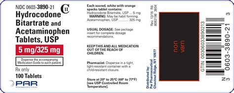 Dosage and Administration of Hydrocodone Acetaminophen 5mg 325mg