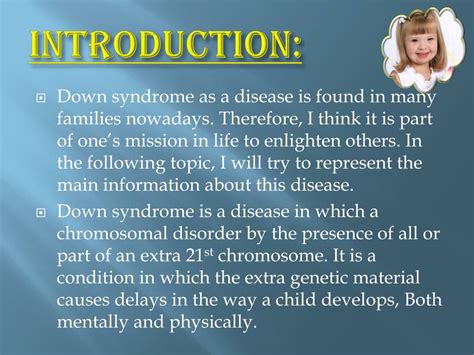 Introduction to Down Syndrome