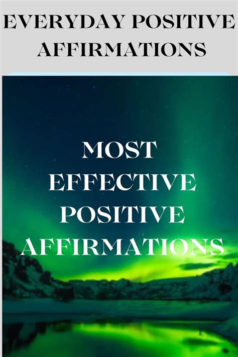 Effective Positive Affirmations
