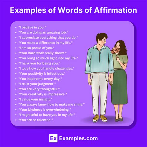 Examples Of Affirmation Words