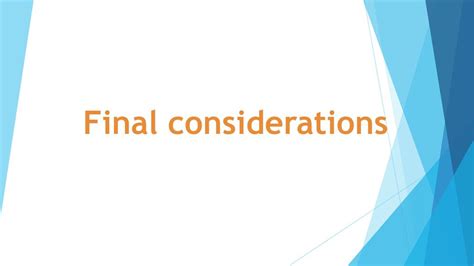 Final Considerations