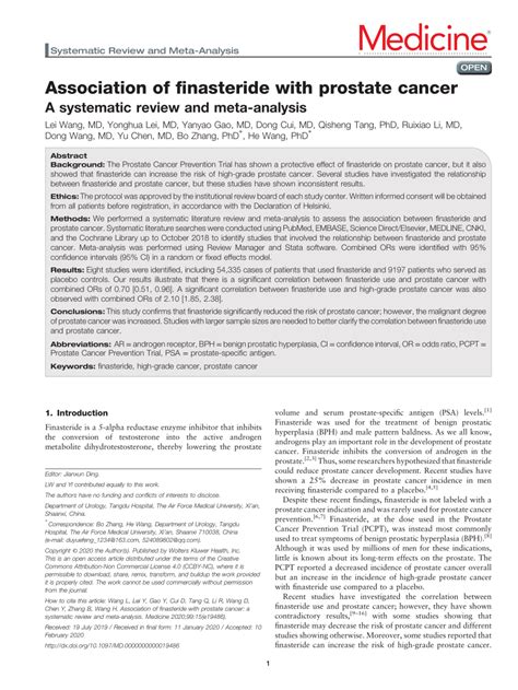 Finasteride and Prostate Cancer