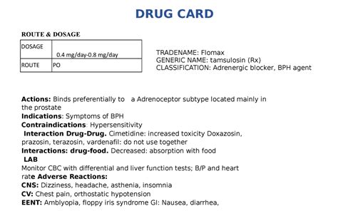 Flomax Special Considerations