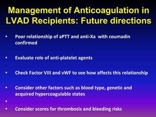 Future Directions Anticoagulation