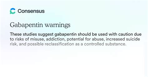 Gabapentin Warnings