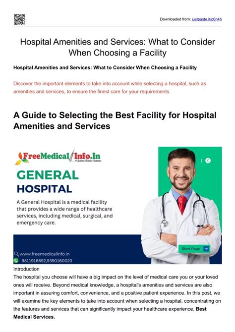 Hospital Amenities and Services
