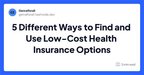 How to Find Low-Cost Medical Insurance Options