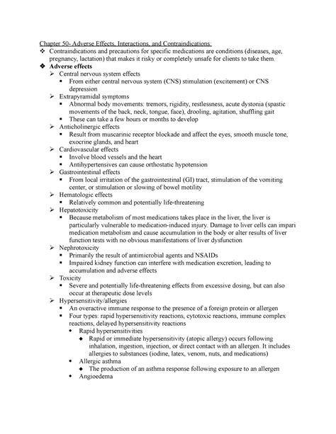 Interactions and Contraindications