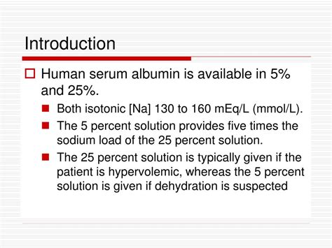 Introduction to Albumin