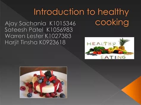Introduction to Healthy Cooking