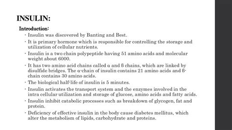 Introduction to Insulin