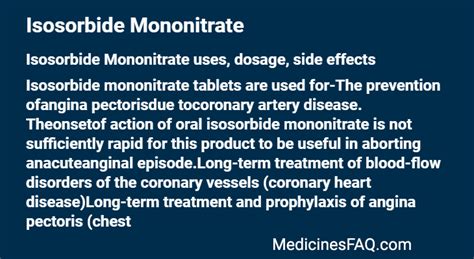 Isosorbide Mononitrate Interactions and Contraindications