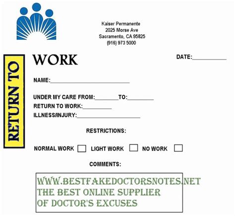 Kaiser Permanente Doctor Note Software
