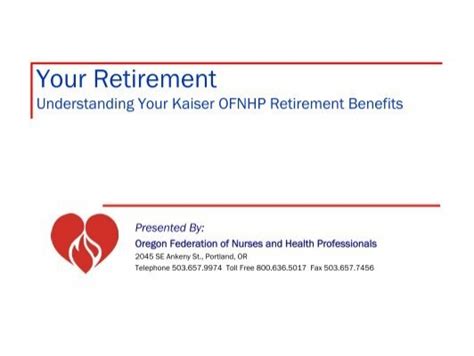 Kaiser Permanente Retirement Benefits