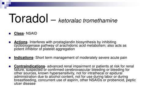 Ketorolac Contraindications
