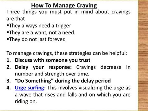 Managing Triggers and Cravings