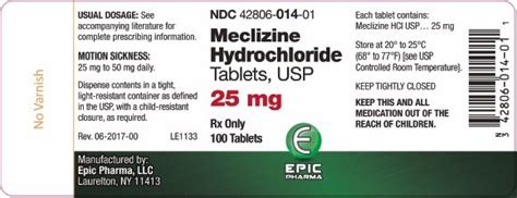Meclizine 25mg Side Effects