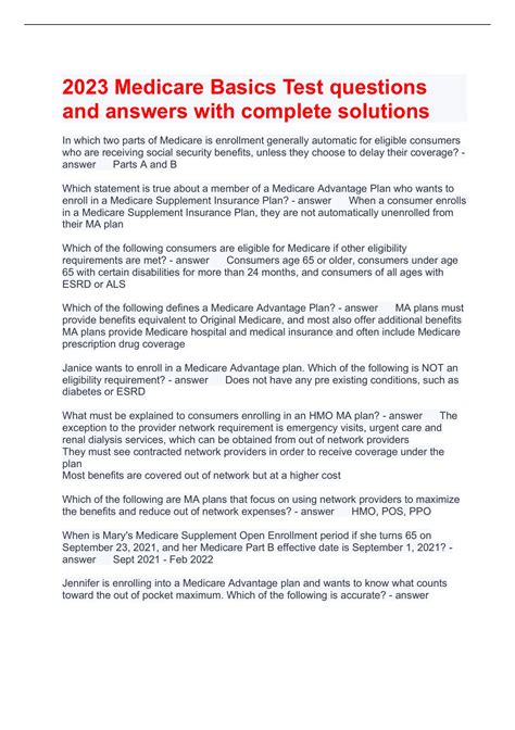 Medicare Exam Conclusion