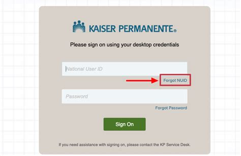 My HR KP Login Page