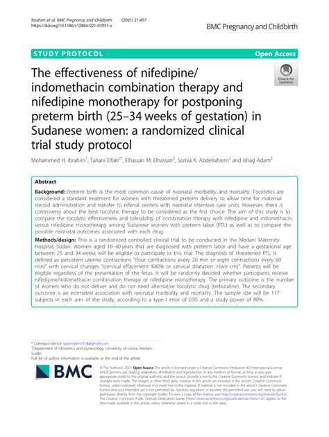 Nifedipine Clinical Trials and Research