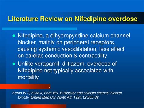 Nifedipine Overdose and Emergency