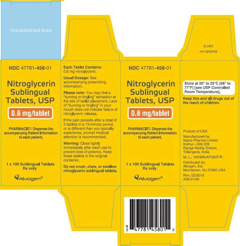 Nitroglycerin Sublingual Tablets Mechanism