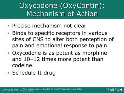 Mechanism of action of Oxycontin
