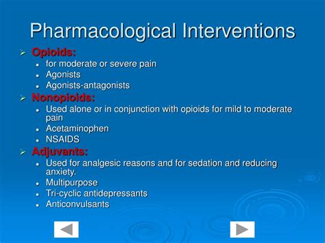 Pharmacological Interventions