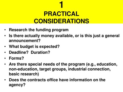 Practical Considerations