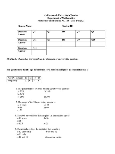 Practical Examples and Statistical Data