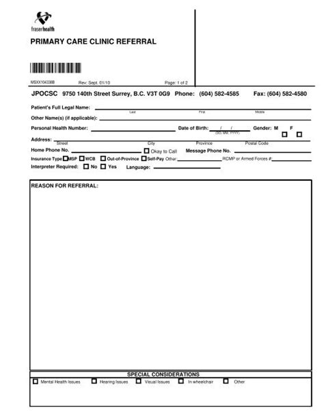 Referrals from Primary Care Physicians